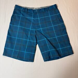 Mens Nike‎ Golf Tour Performance Dri Fit Shorts 38 Blue Plaid
